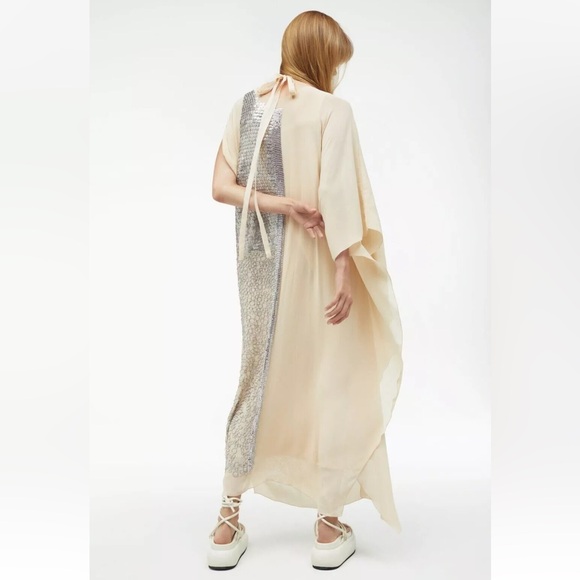 NEW NWT Zara Atelier Limited Edition Contrasting Maxi Dress Kaftan Sequin S - Picture 3 of 15